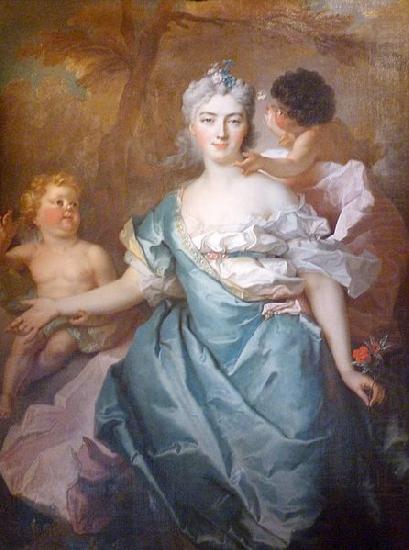 Nicolas de Largilliere La marquise de la Tour Maubourg et ses deux filles china oil painting image